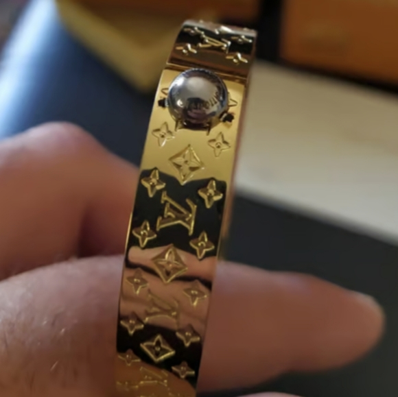 LV GOLD CUFF NANOGRAM BANGLE BRACELET✨️ - Picture 12 of 14